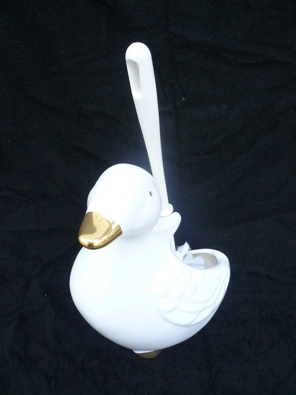 WC-Bürstengarnitur in Form einer Ente w-gold