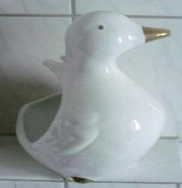 WC-Bürstengarnitur in Form einer Ente w-gold