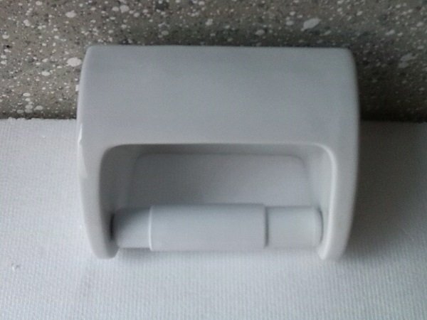 Toilettenpapierhalter aus Porzellan glatt weiß