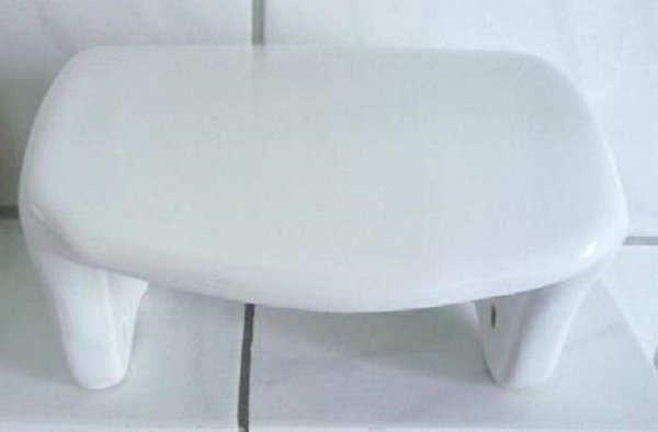 Toilettenpapierhalter aus Keramik Dekor weiß Form glatt leicht gewölbt hergestellt in Deutschland